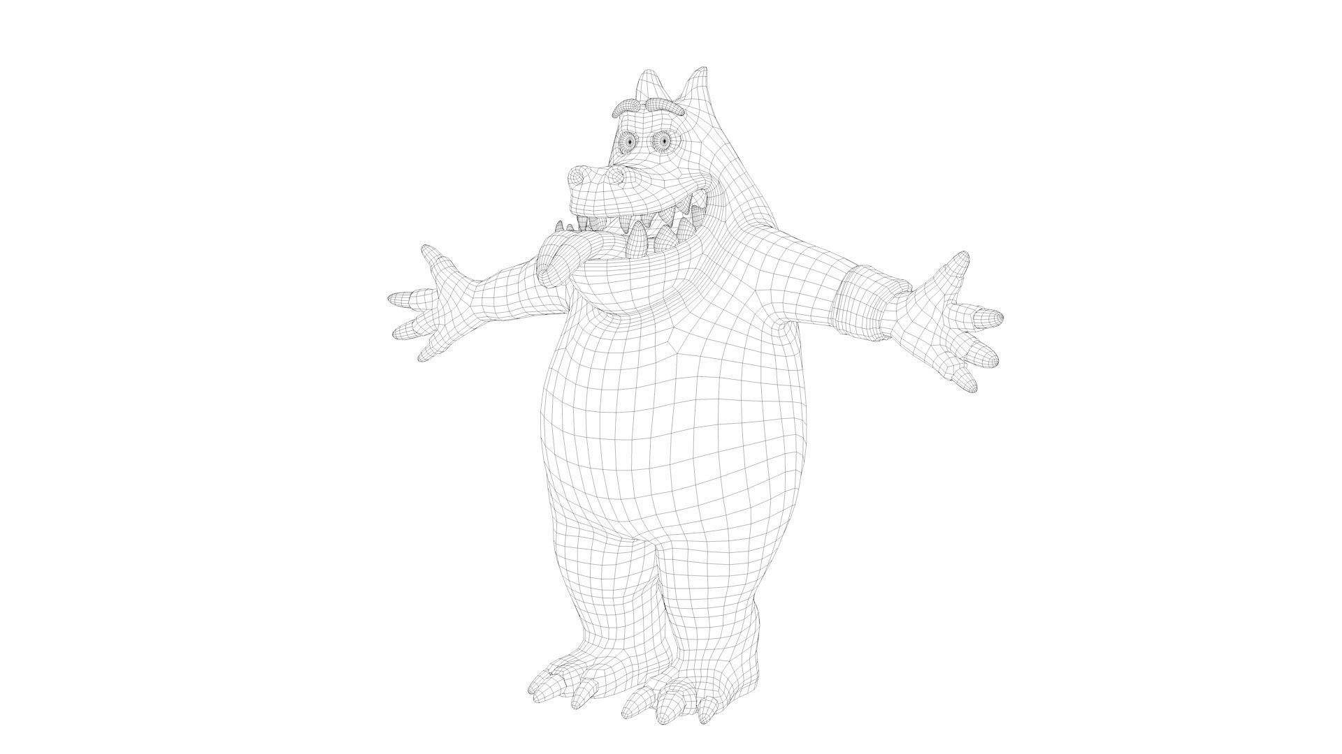 Cartoon Monster Low-poly 3D model_12