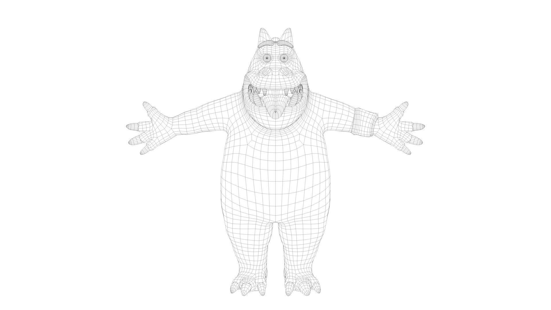 Cartoon Monster Low-poly 3D model_11