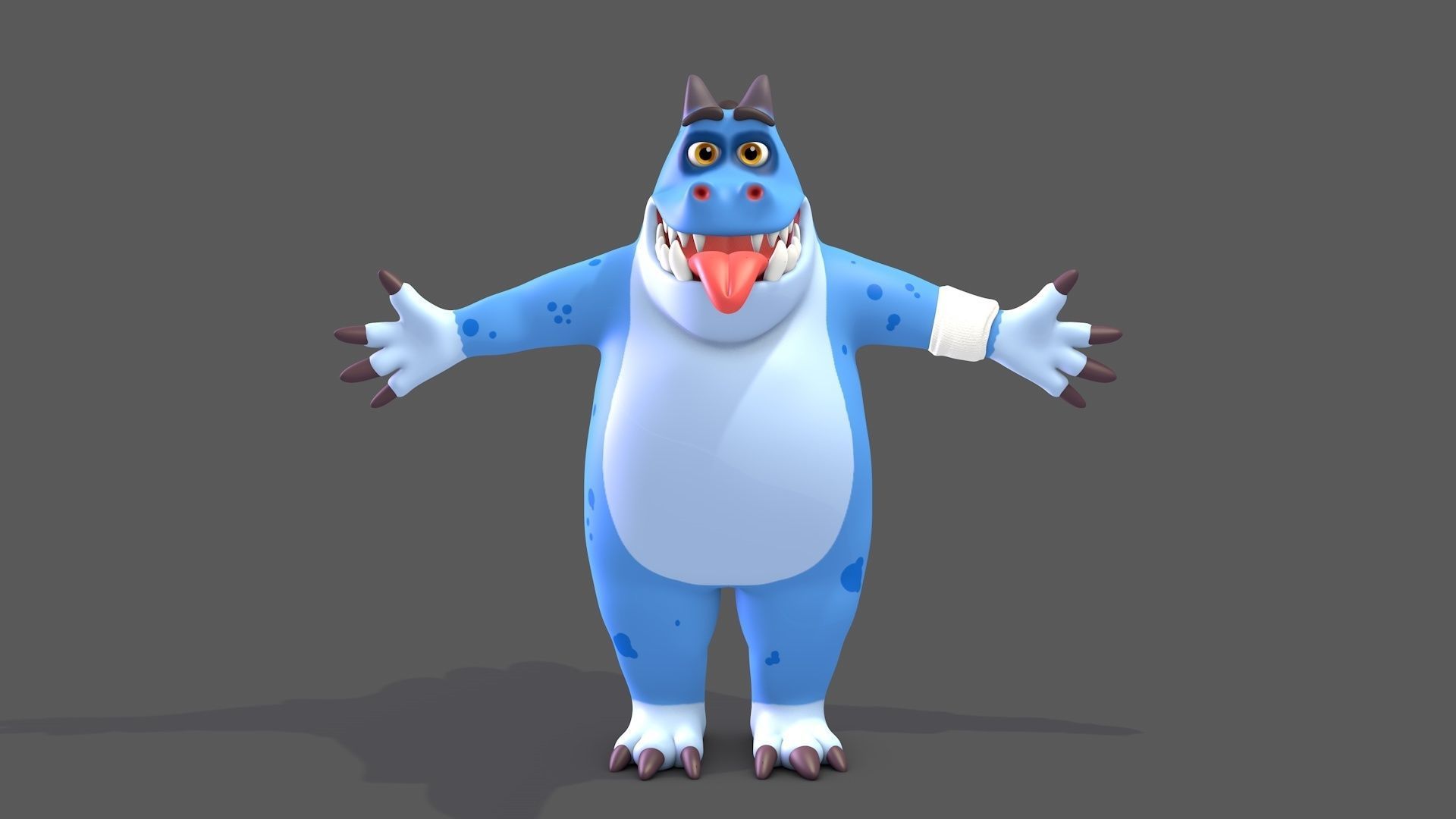 Cartoon Monster Low-poly 3D model_1