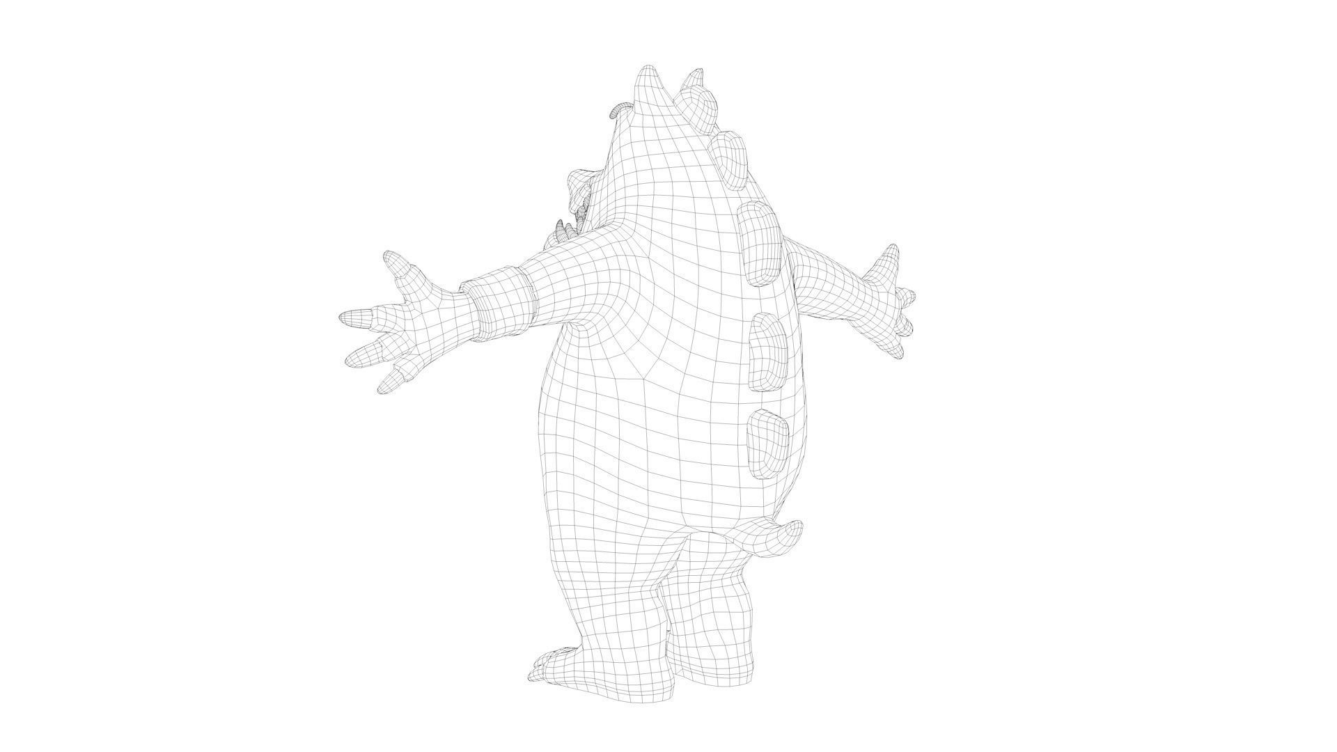 Cartoon Monster Low-poly 3D model_14