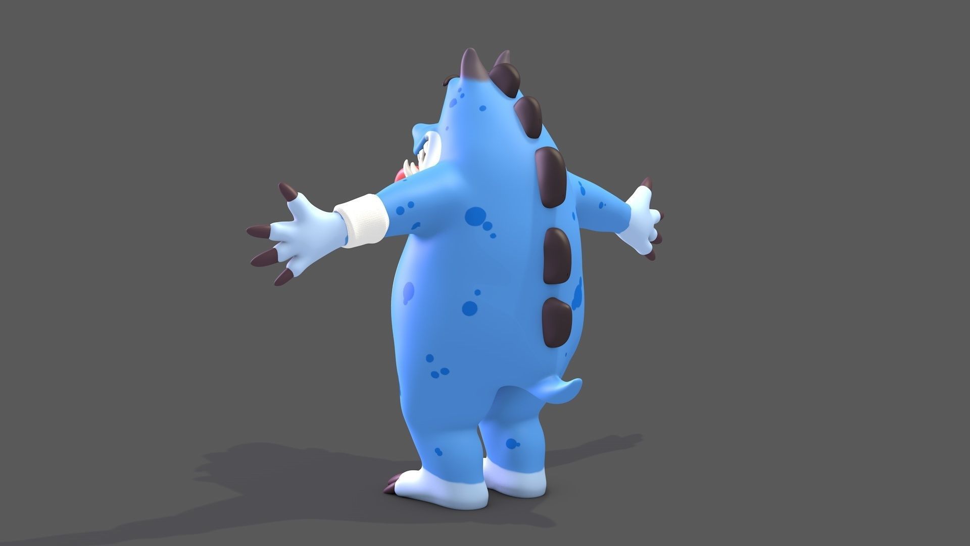 Cartoon Monster Low-poly 3D model_4