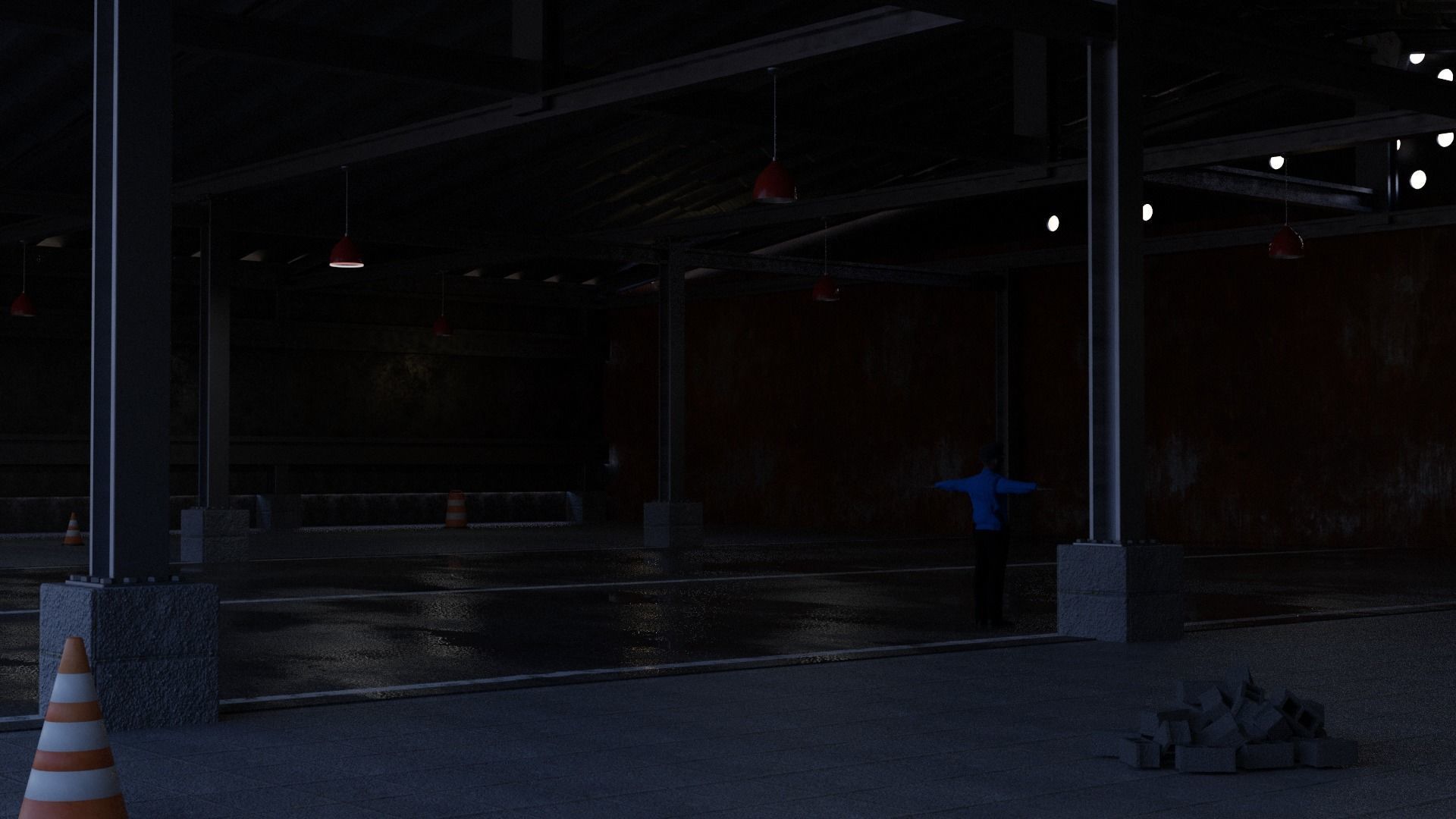 Hangar Free low-poly 3D model_2