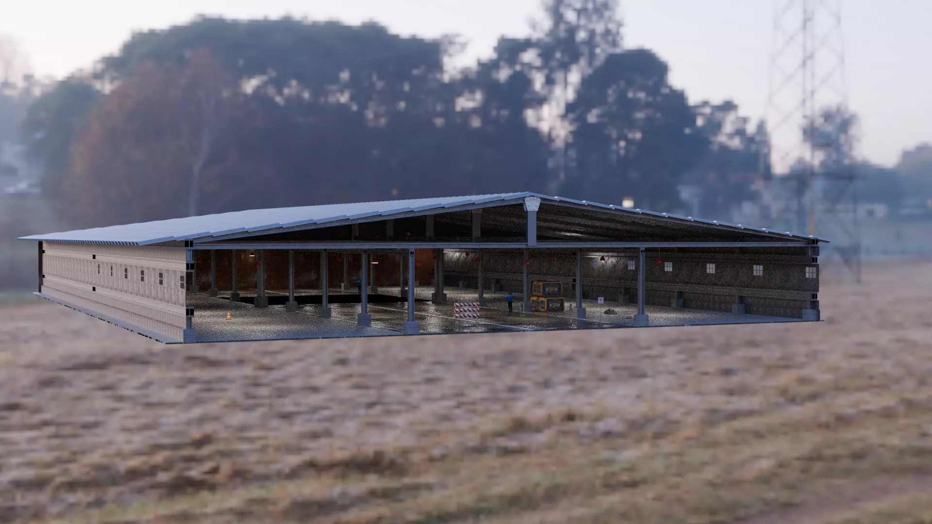 Hangar Free low-poly 3D model_0