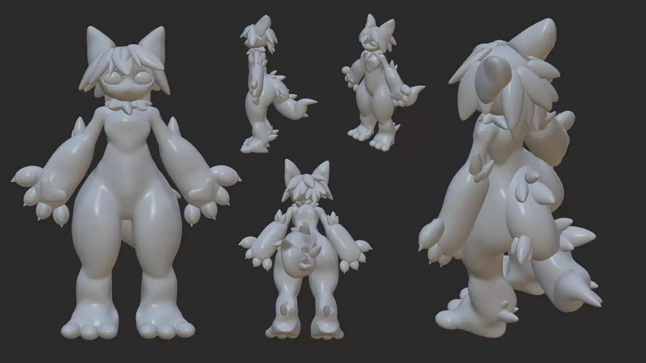 Kemono Furry 3D Full Body Base Model 3D model_0