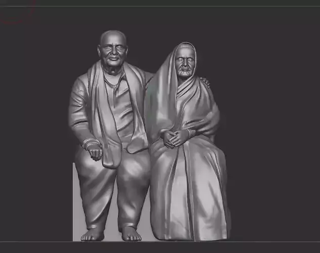 old couple miniature 