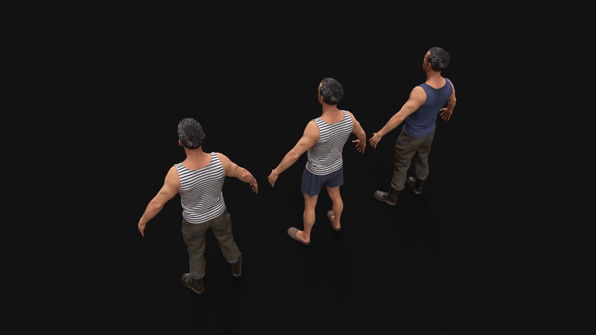 Elderly Soldier Low-poly 3D model_4