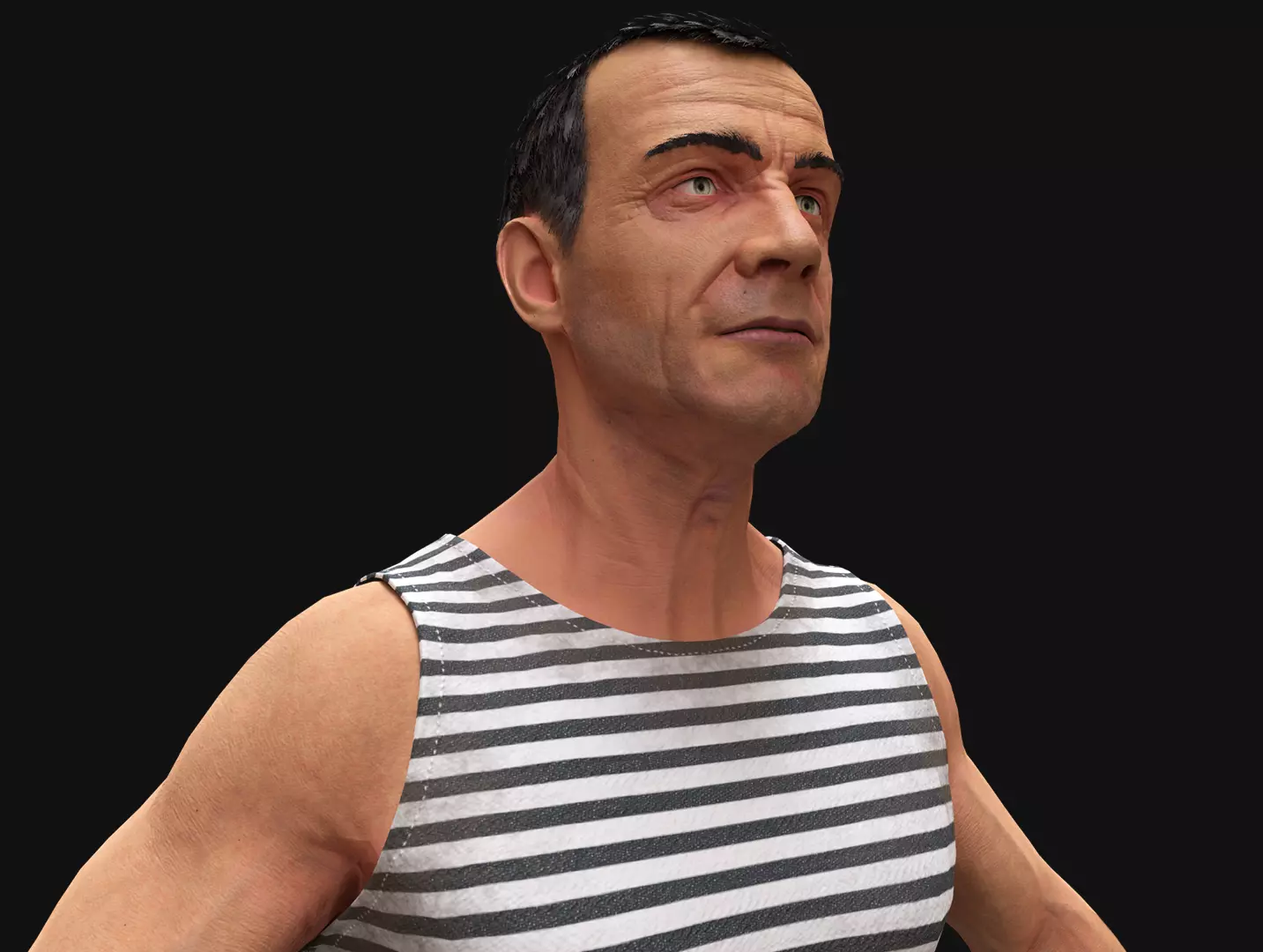 Elderly Soldier Low-poly 3D model_0