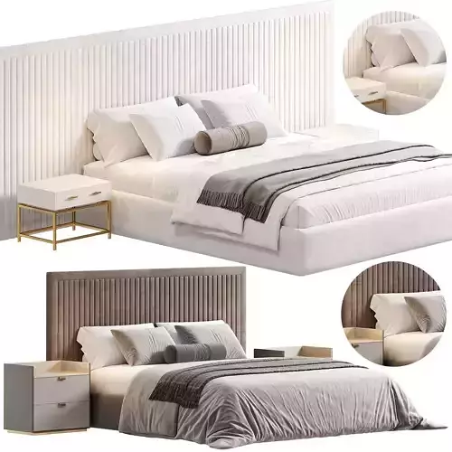 KAMIA Bed by cazarina 3D model