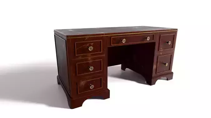 Old desk Low-poly 3D model Old desk Low-poly 3D model