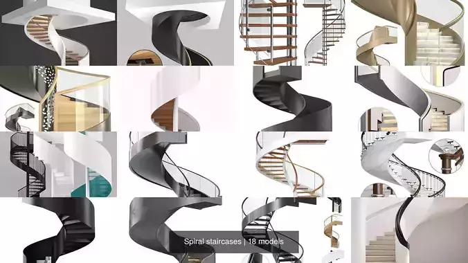 Spiral staircases 3D Model Collection