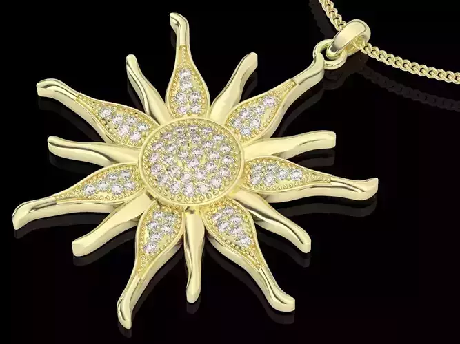 Jewelry fashion pendant sun pendant silver gold