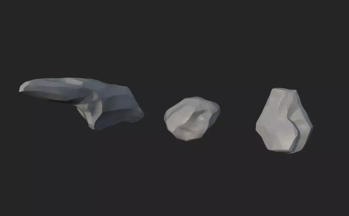 Stylized Big Rocks Low-poly 3D model_0