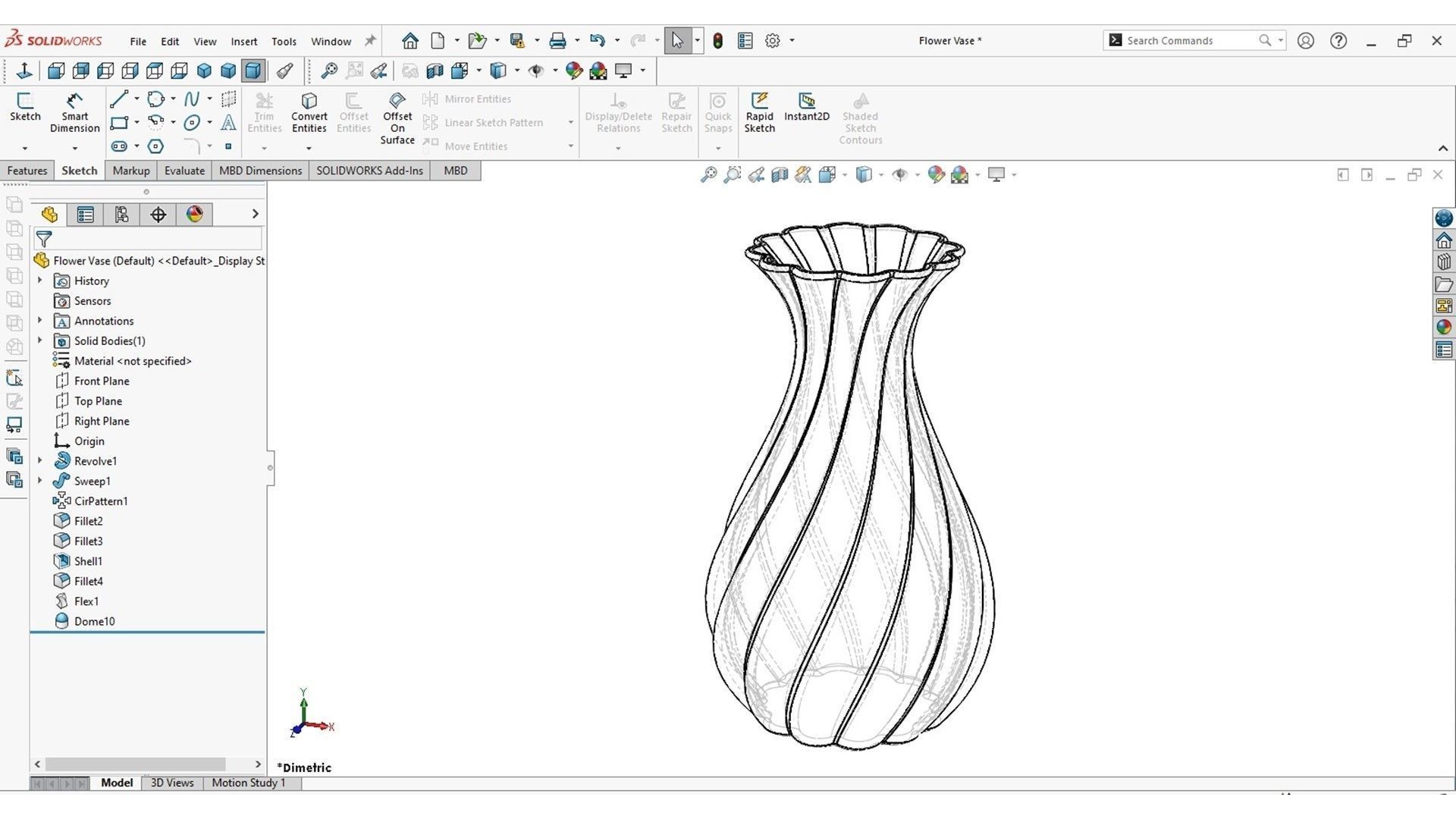 Flower Vase 3D print model_6