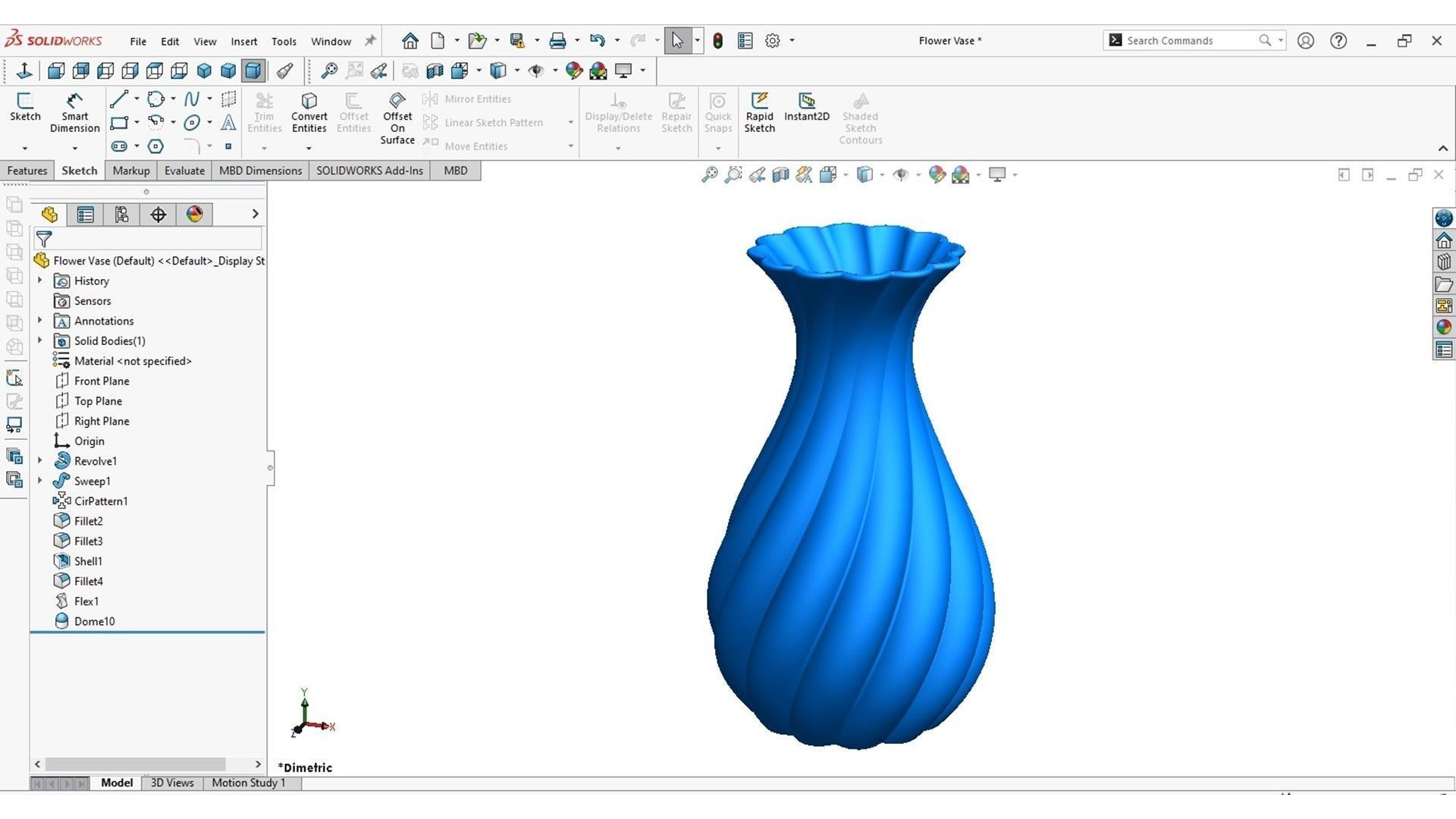 Flower Vase 3D print model_5