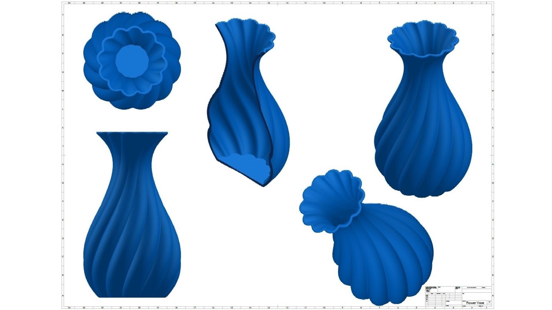 Flower Vase 3D print model_4