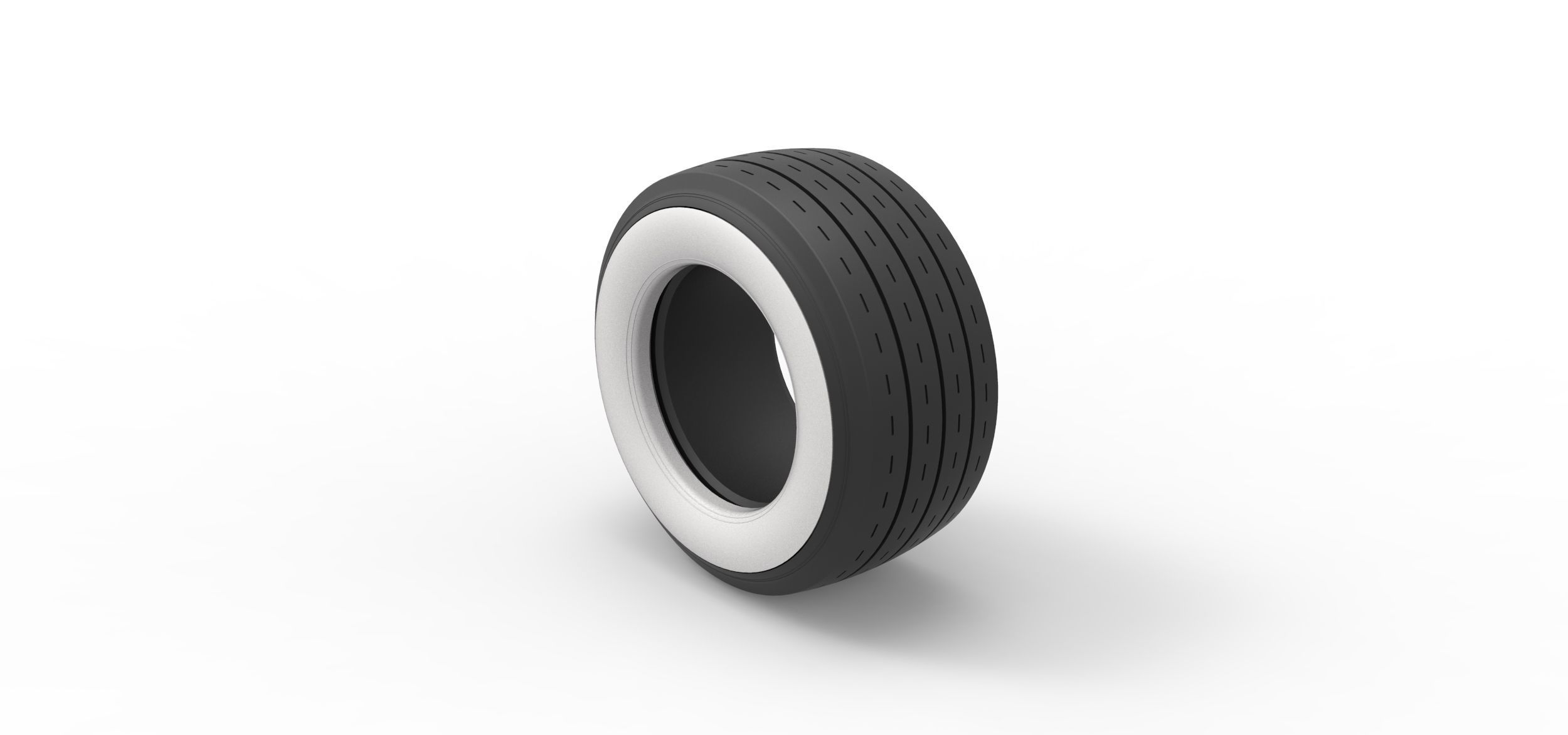 Whitewall race tire Scale 1 to 25 3D print model_6