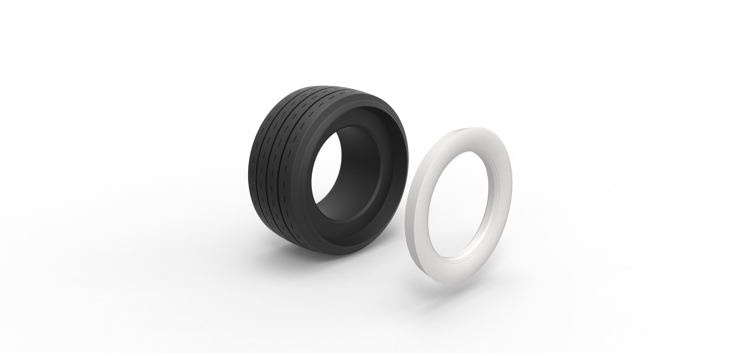 Whitewall race tire Scale 1 to 25 3D print model_8