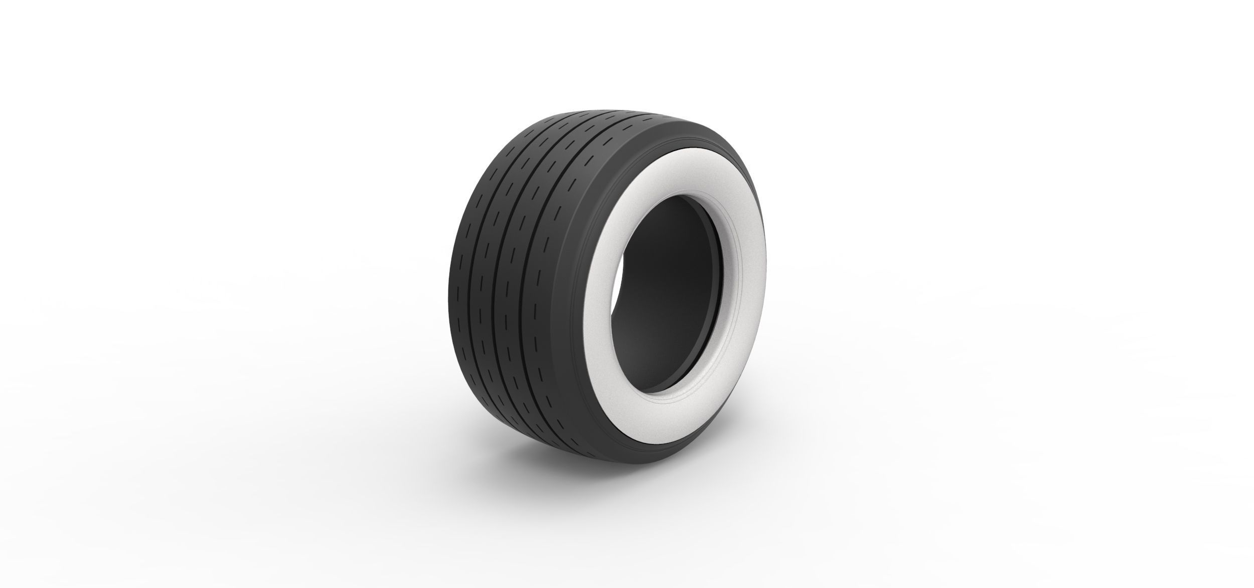 Whitewall race tire Scale 1 to 25 3D print model_1