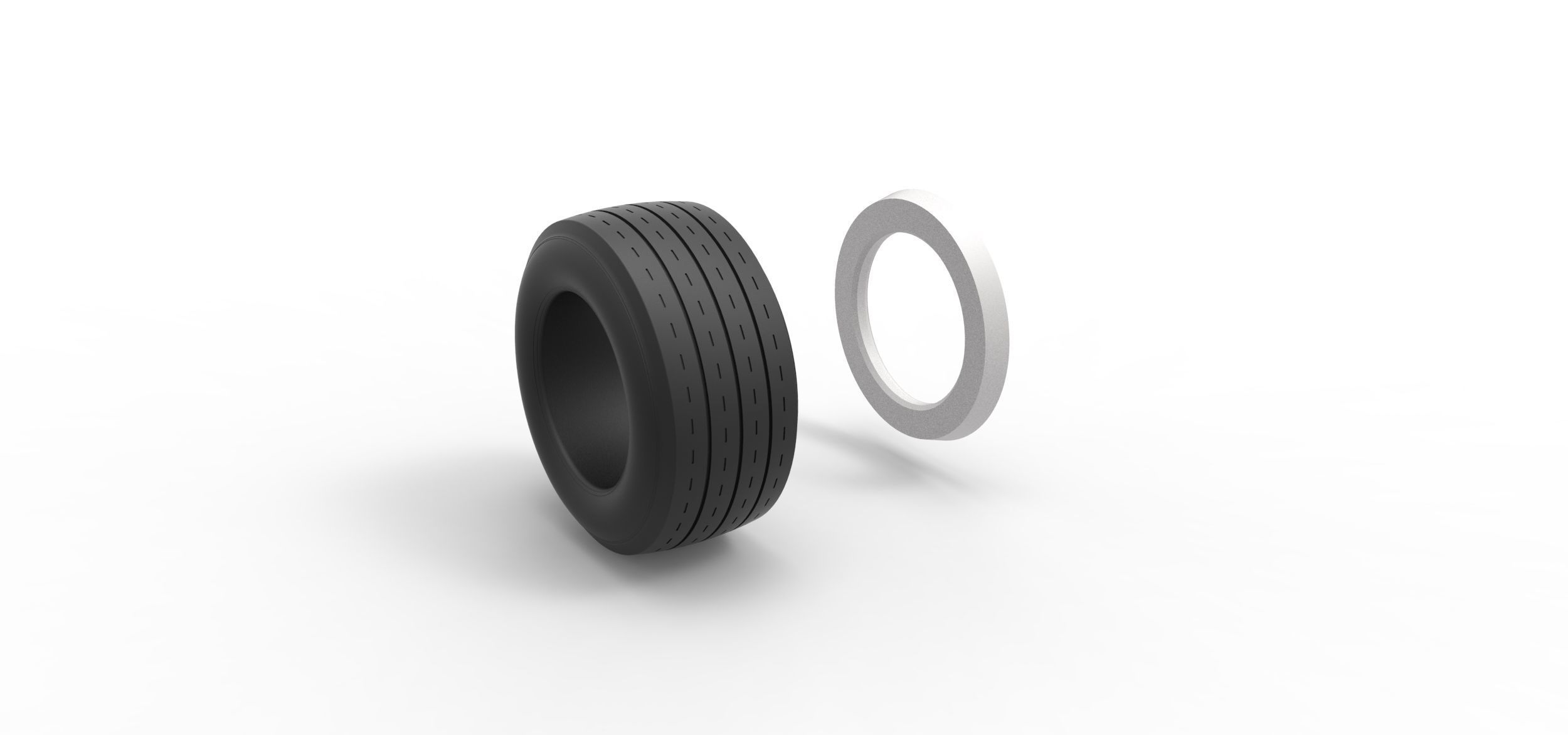 Whitewall race tire Scale 1 to 25 3D print model_9