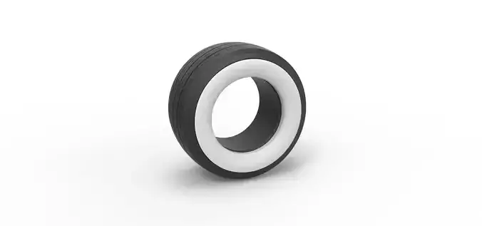 Whitewall race tire Scale 1 to 25
