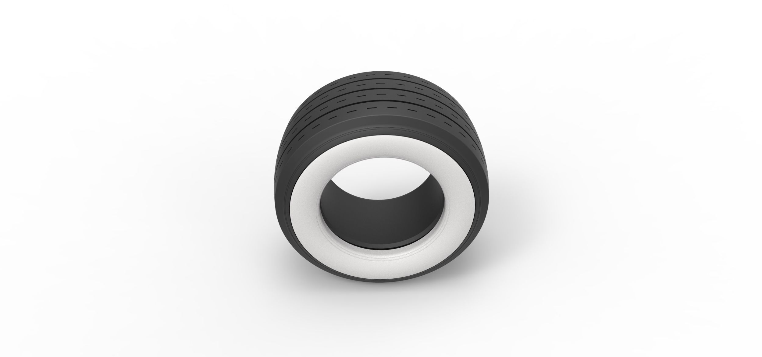 Whitewall race tire Scale 1 to 25 3D print model_5