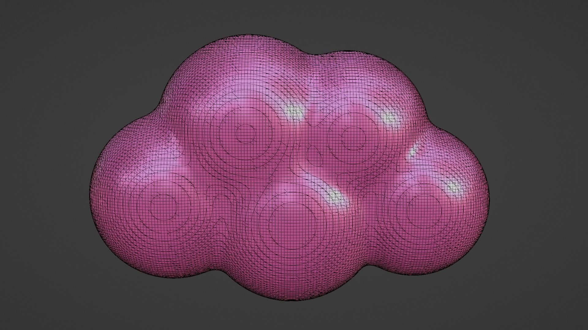 Pink Cloud  Low-poly 3D model_12
