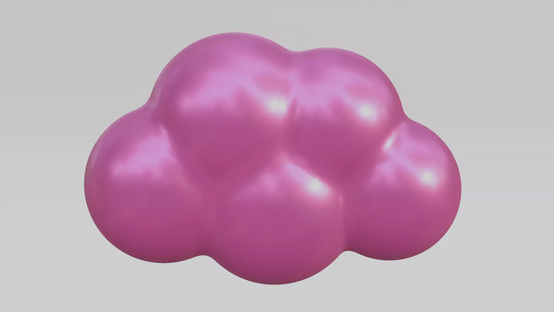 Pink Cloud  Low-poly 3D model_0