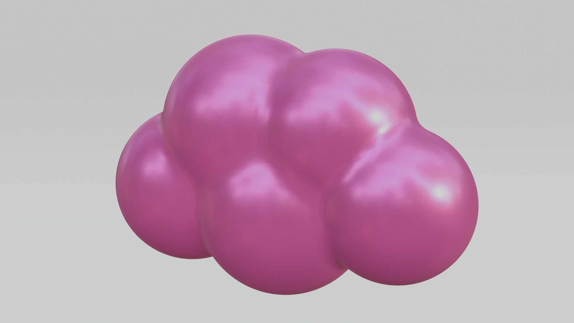 Pink Cloud  Low-poly 3D model_9