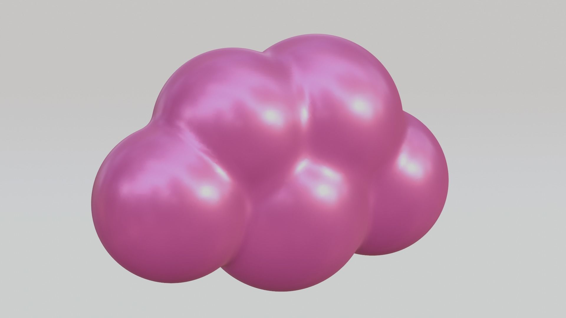 Pink Cloud  Low-poly 3D model_8