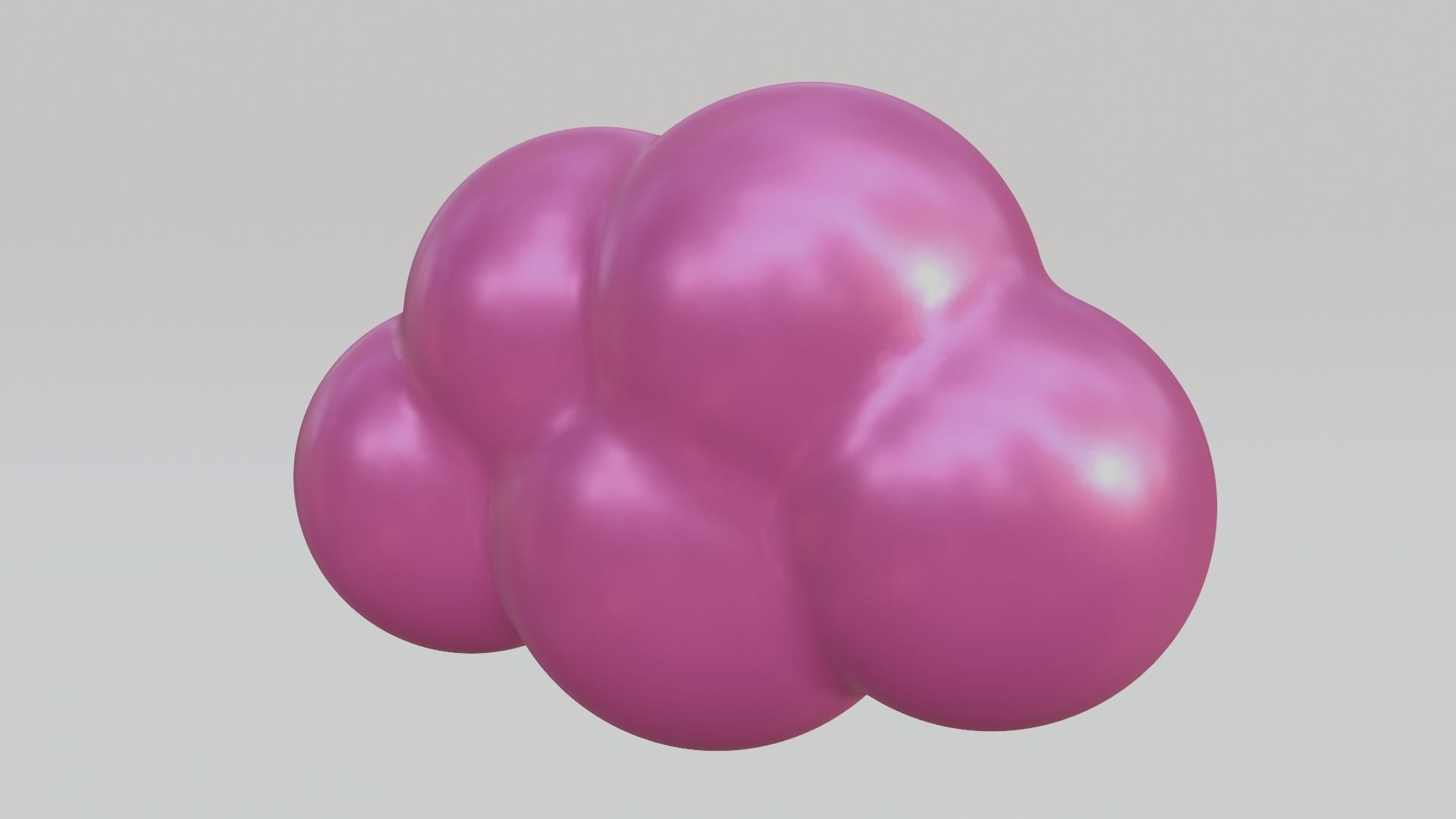 Pink Cloud  Low-poly 3D model_5