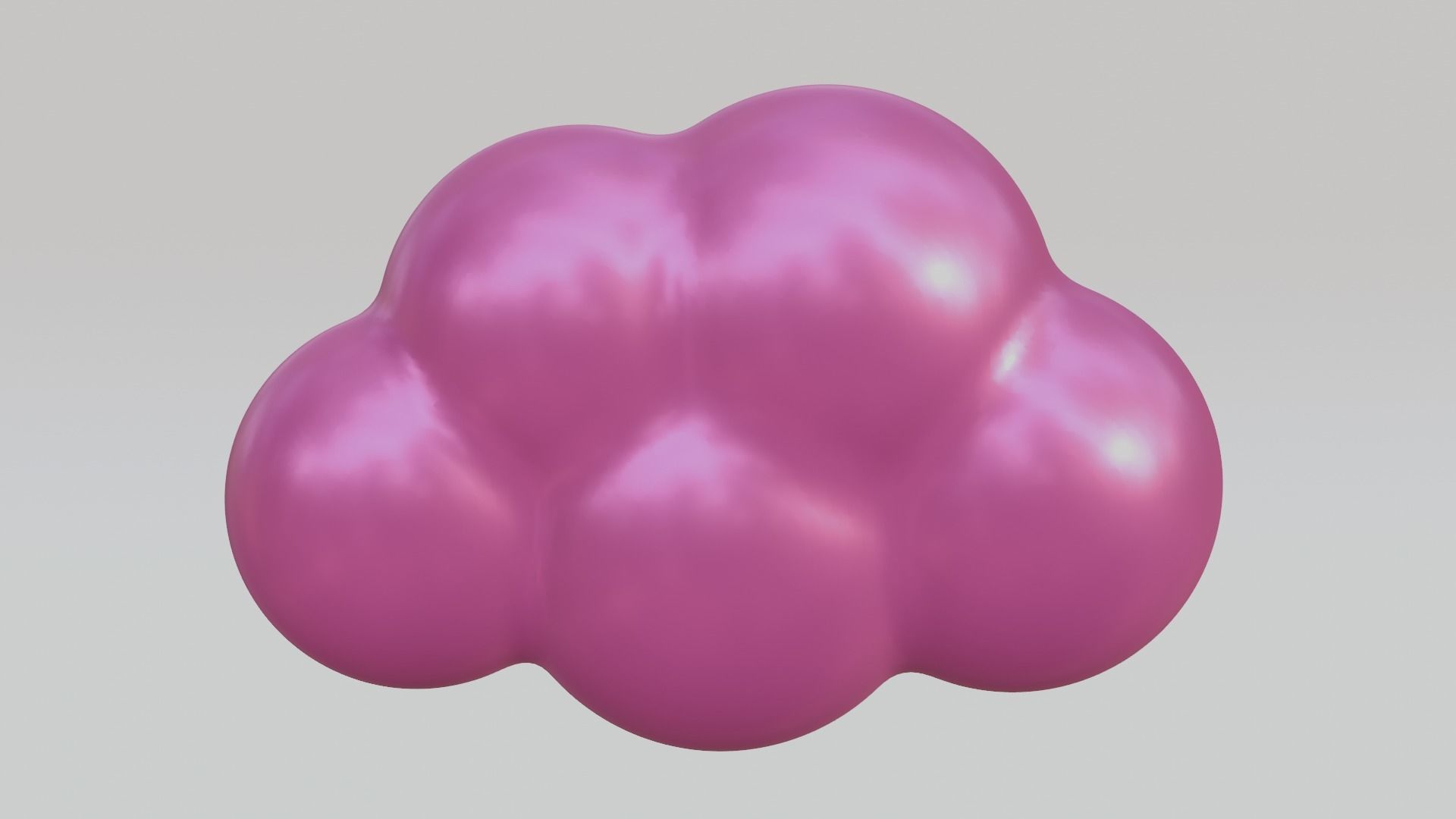 Pink Cloud  Low-poly 3D model_6