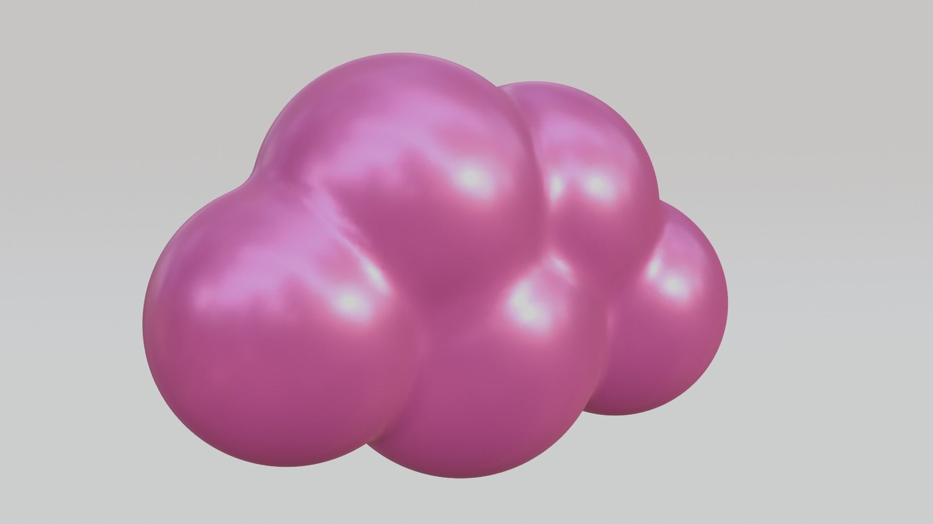 Pink Cloud  Low-poly 3D model_1