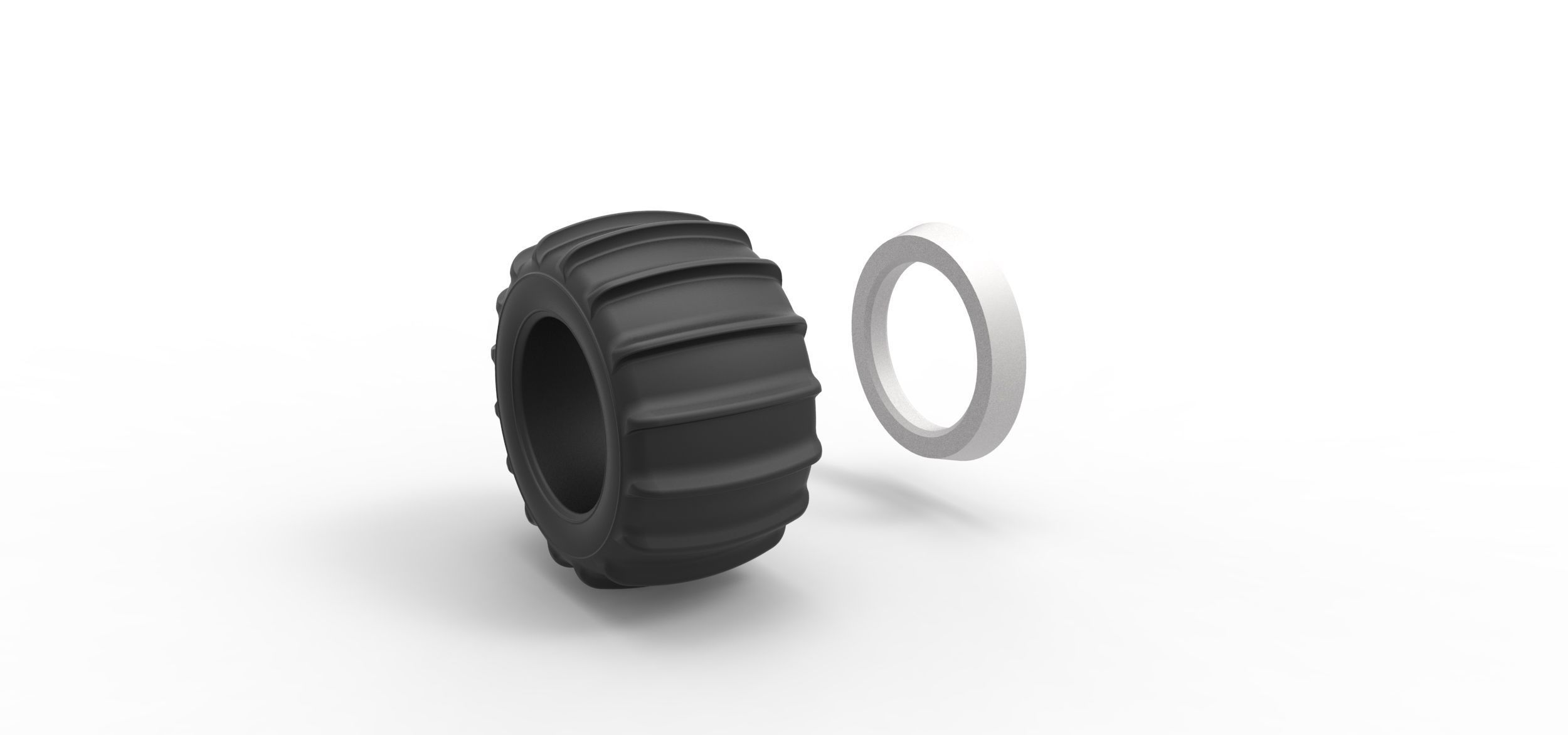 Dune buggy Whitewall rear tire Version 1 Scale 1 to 25 3D print model_10