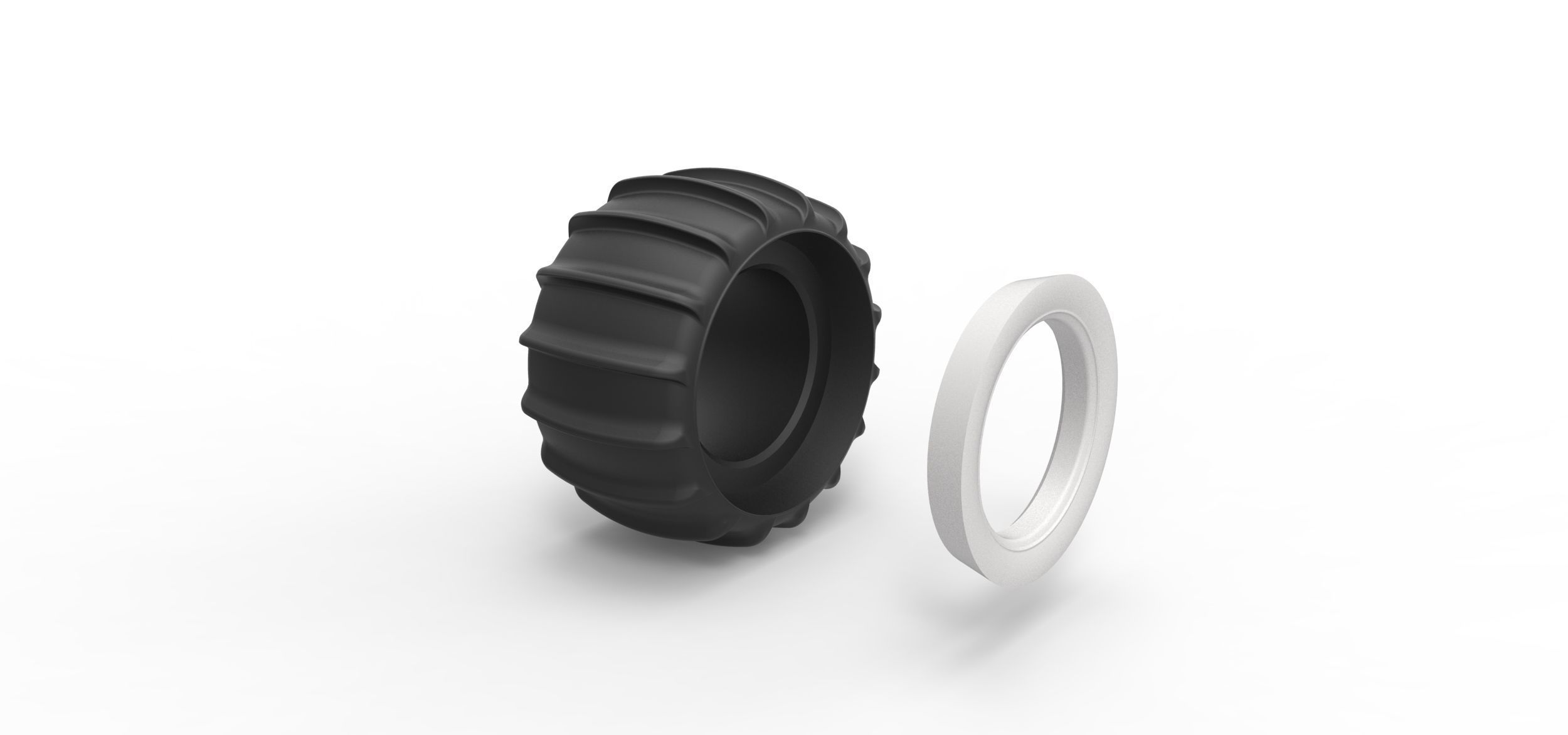 Dune buggy Whitewall rear tire Version 1 Scale 1 to 25 3D print model_9