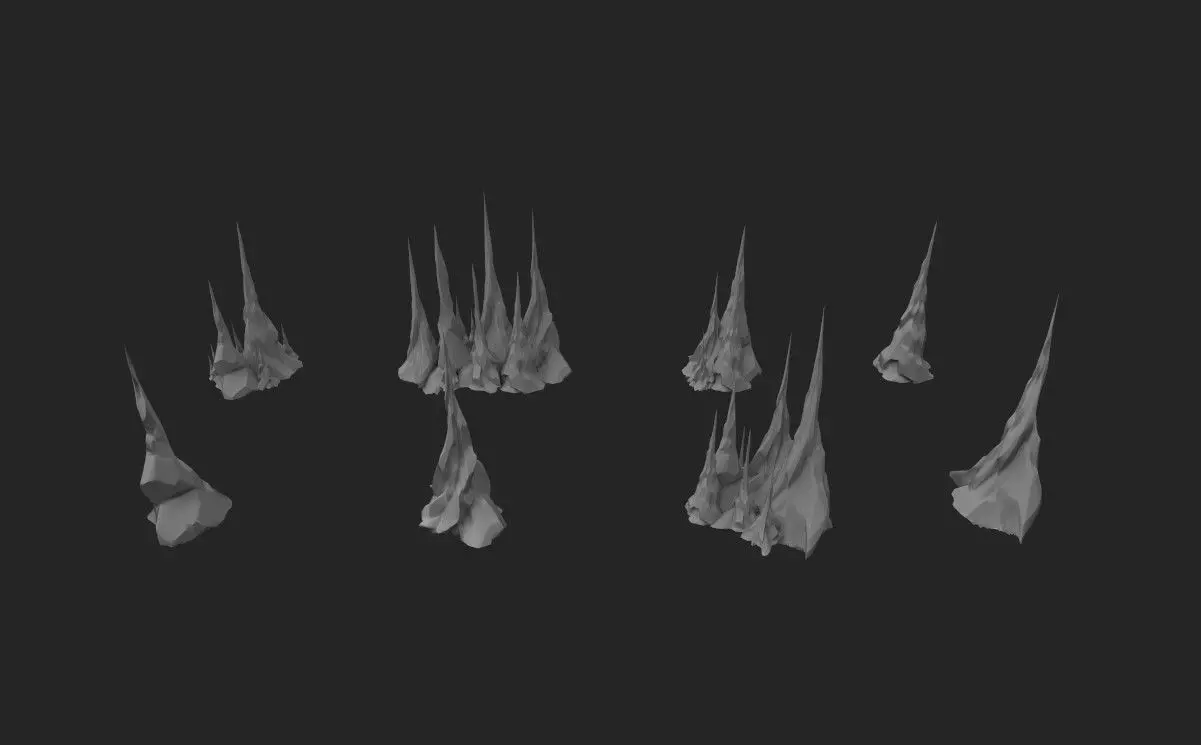 Stylized Stalactites Low-poly 3D model_0