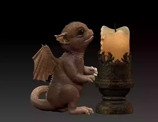 Dragon baby with candles