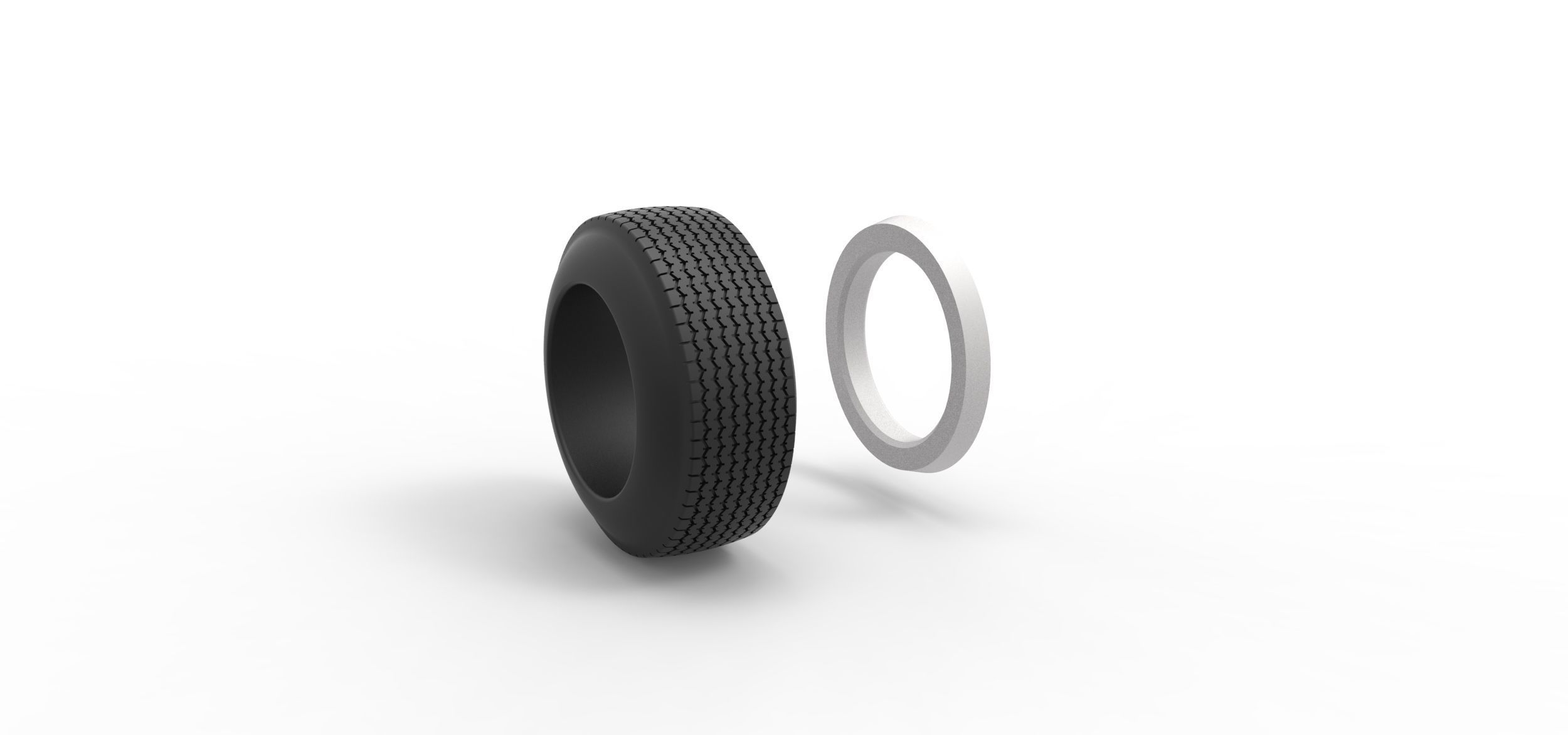 Dune buggy Whitewall rear tire Version 2 Scale 1 to 25 3D print model_9