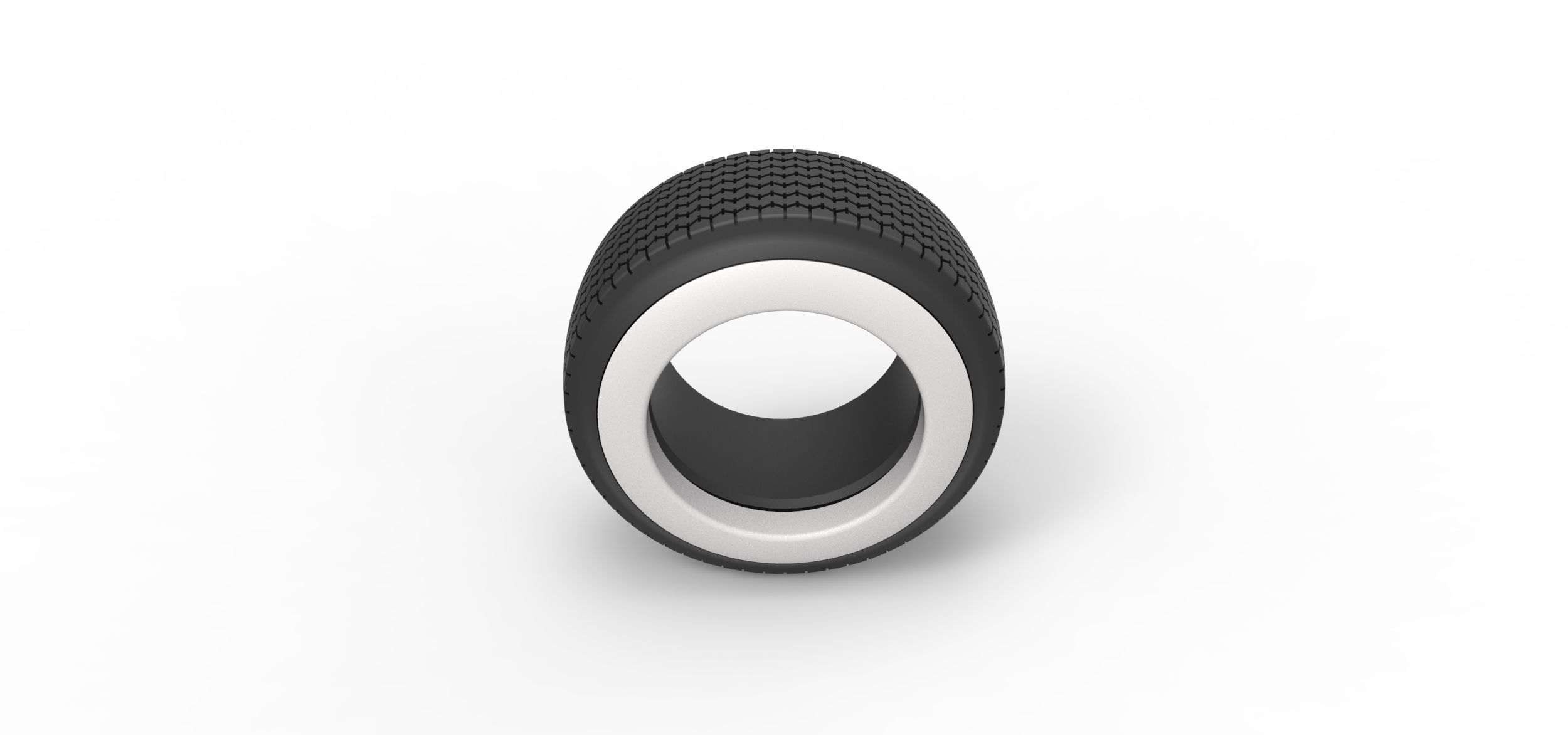 Dune buggy Whitewall rear tire Version 2 Scale 1 to 25 3D print model_5