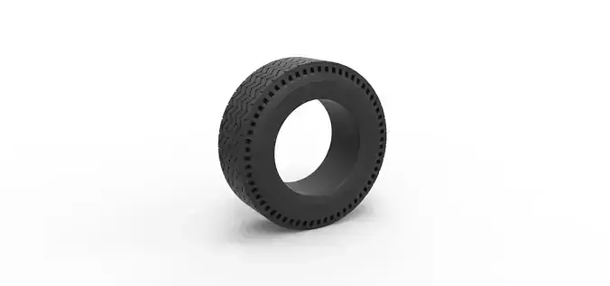 Rear tire of vintage dragster Version 10 Scale 1 to 25