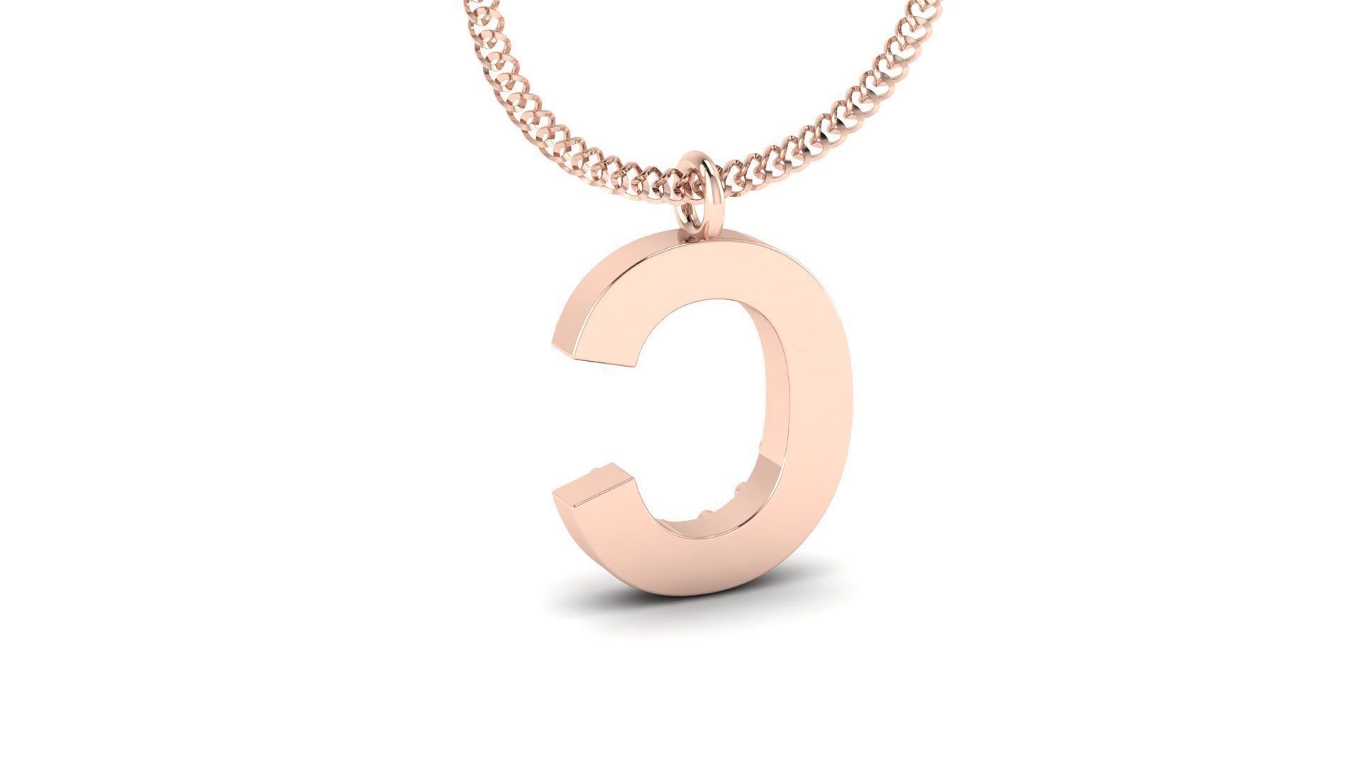 Diamond Alphabet Pendant C 3D print model_8