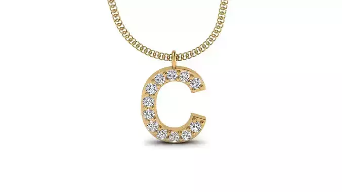 Diamond Alphabet Pendant C 3D print model