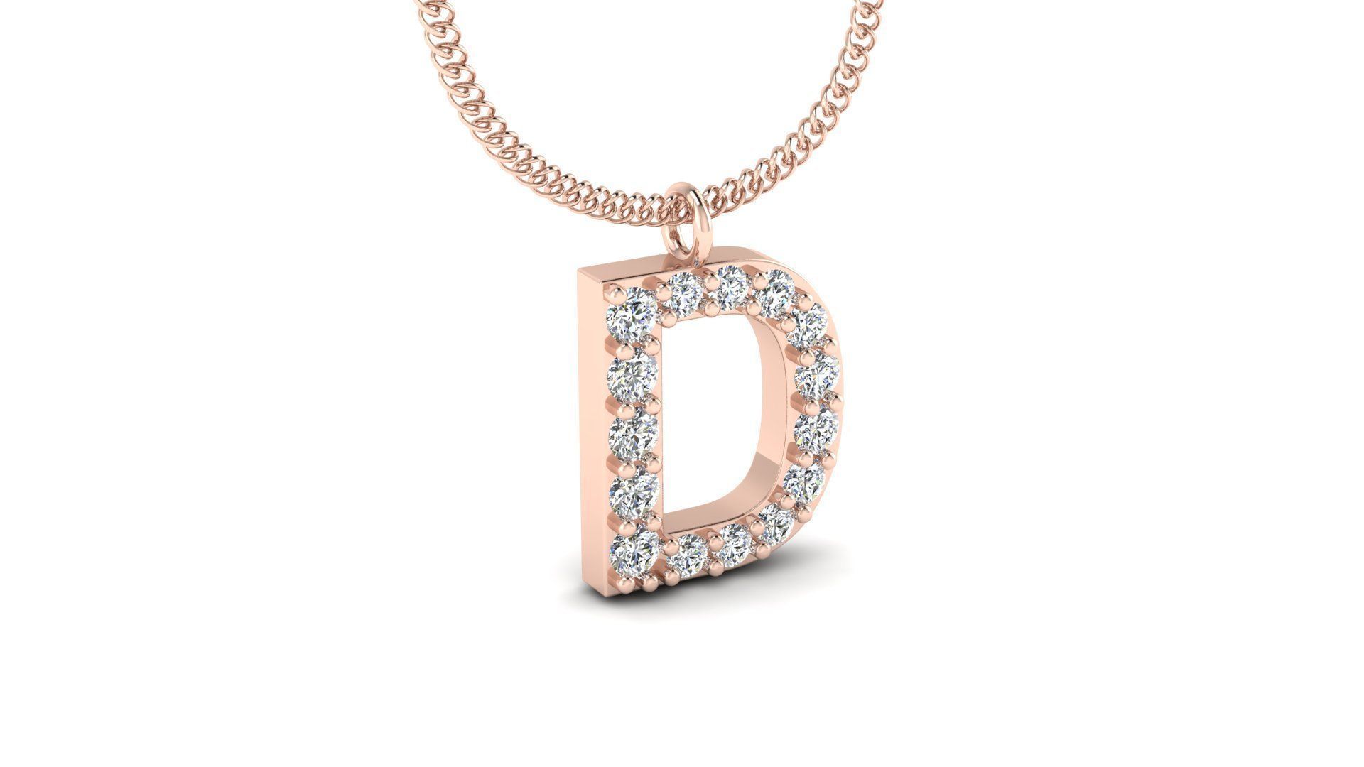 Diamond Alphabet Pendant D 3D print model_6
