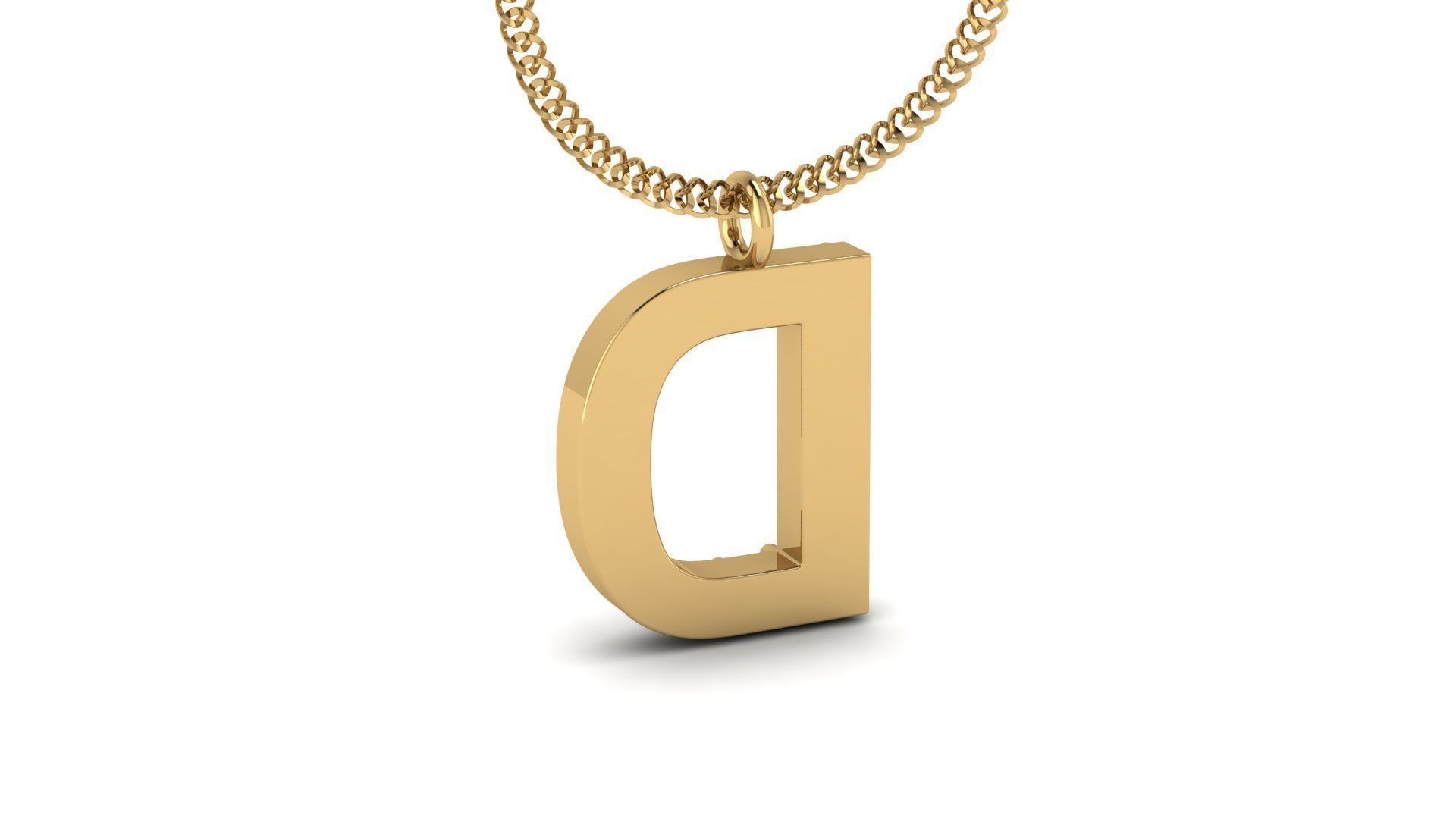 Diamond Alphabet Pendant D 3D print model_16