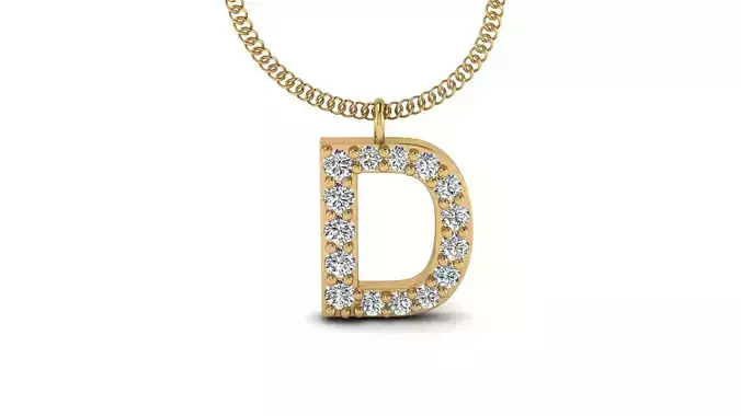 Diamond Alphabet Pendant D 3D print model