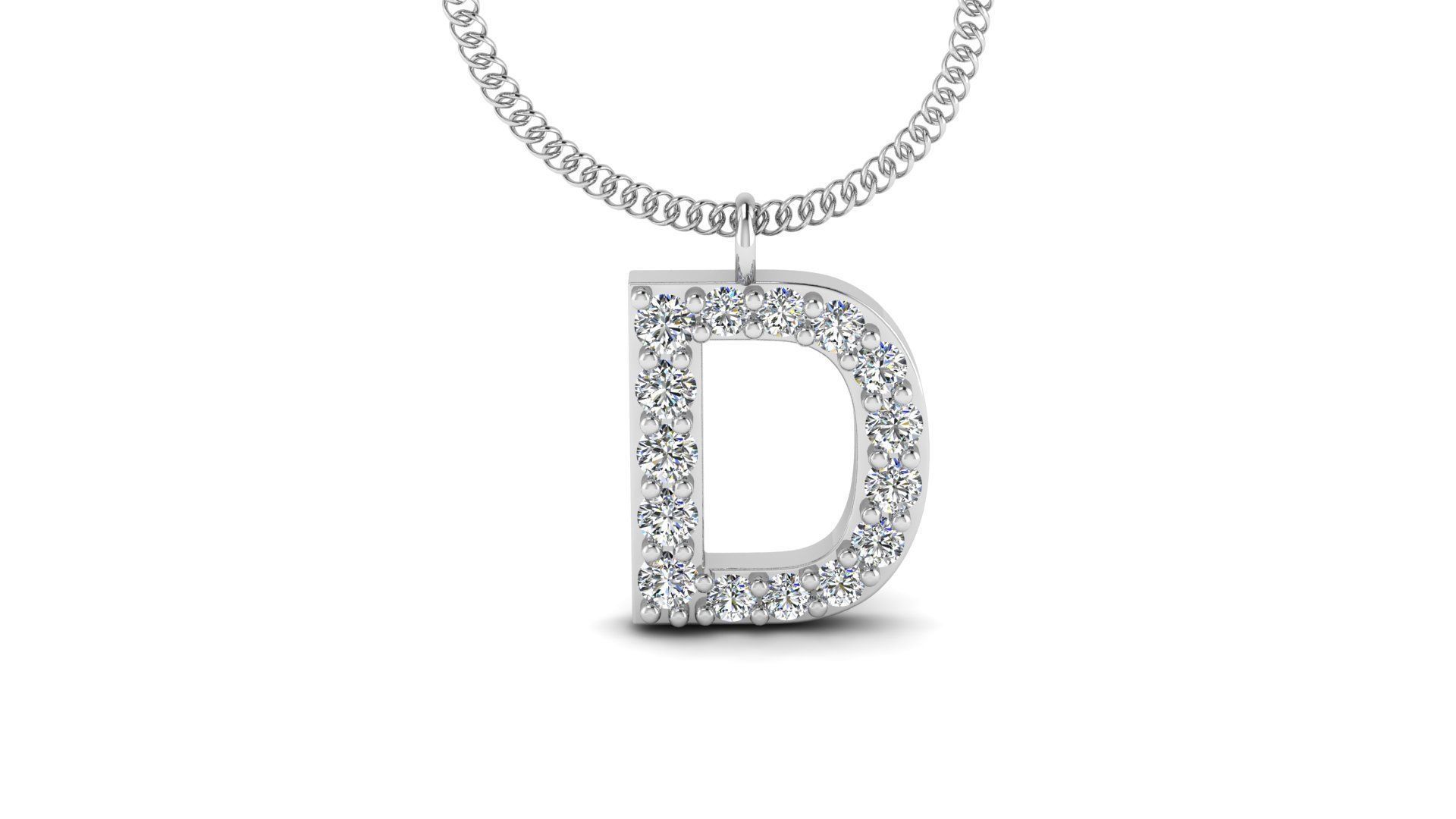 Diamond Alphabet Pendant D 3D print model_14