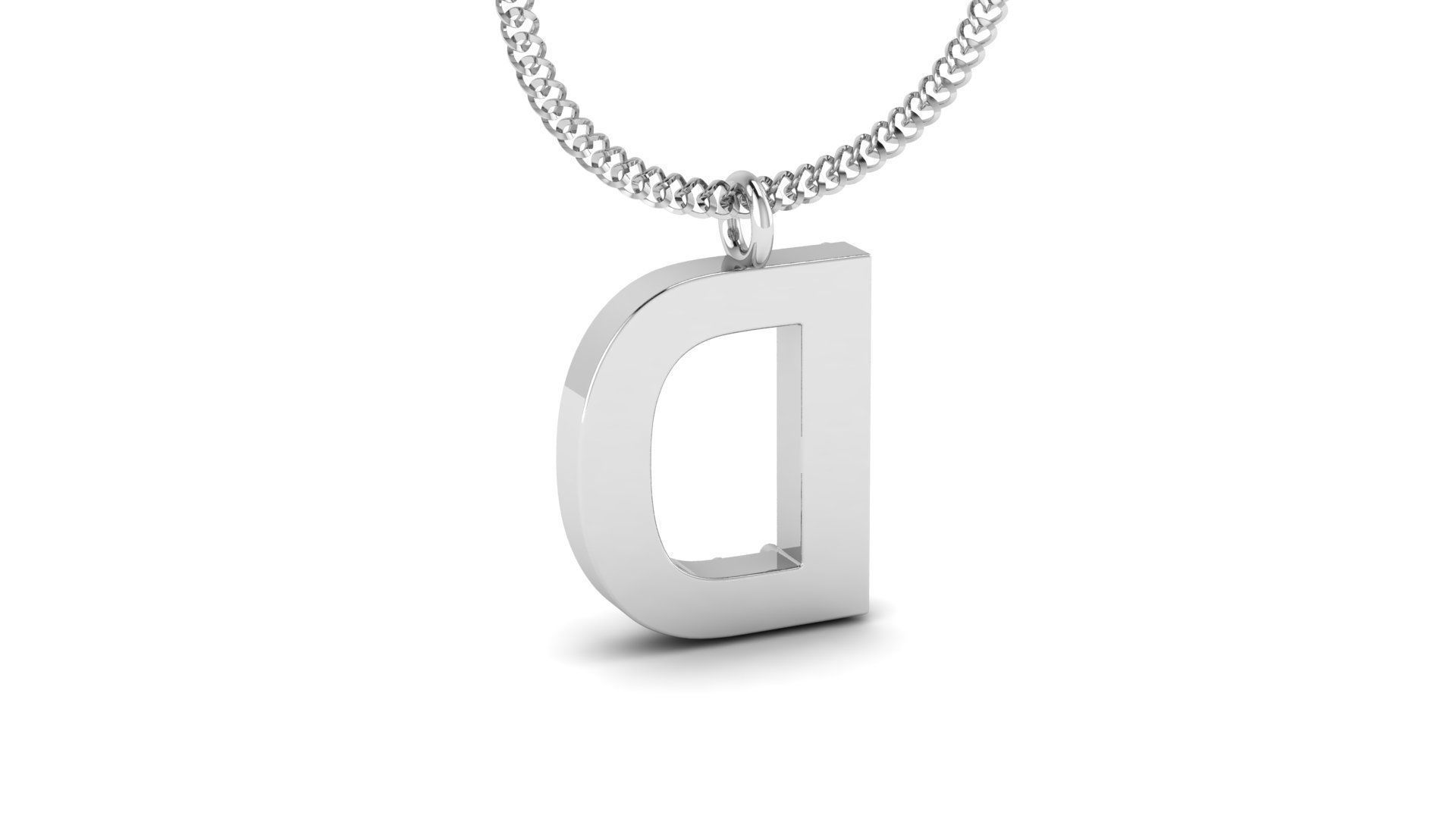 Diamond Alphabet Pendant D 3D print model_11
