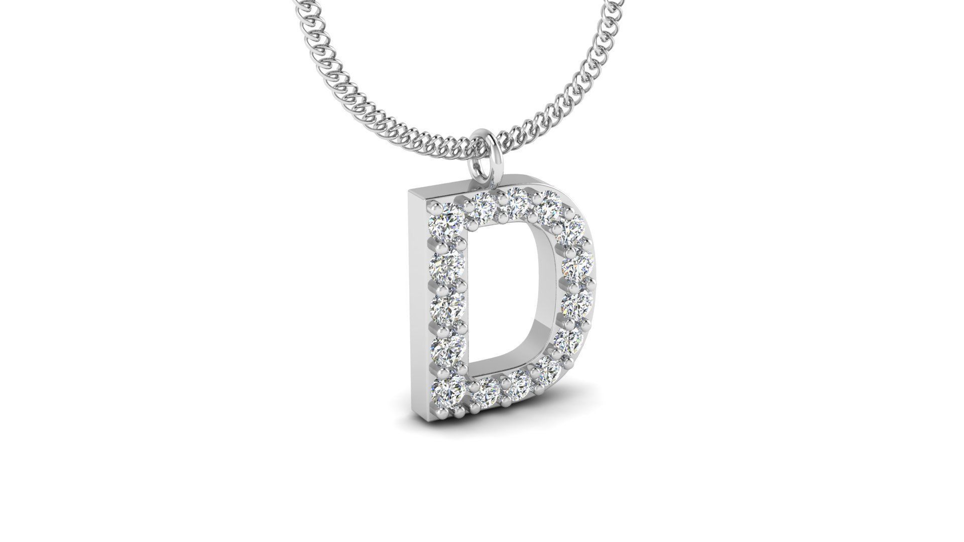 Diamond Alphabet Pendant D 3D print model_13