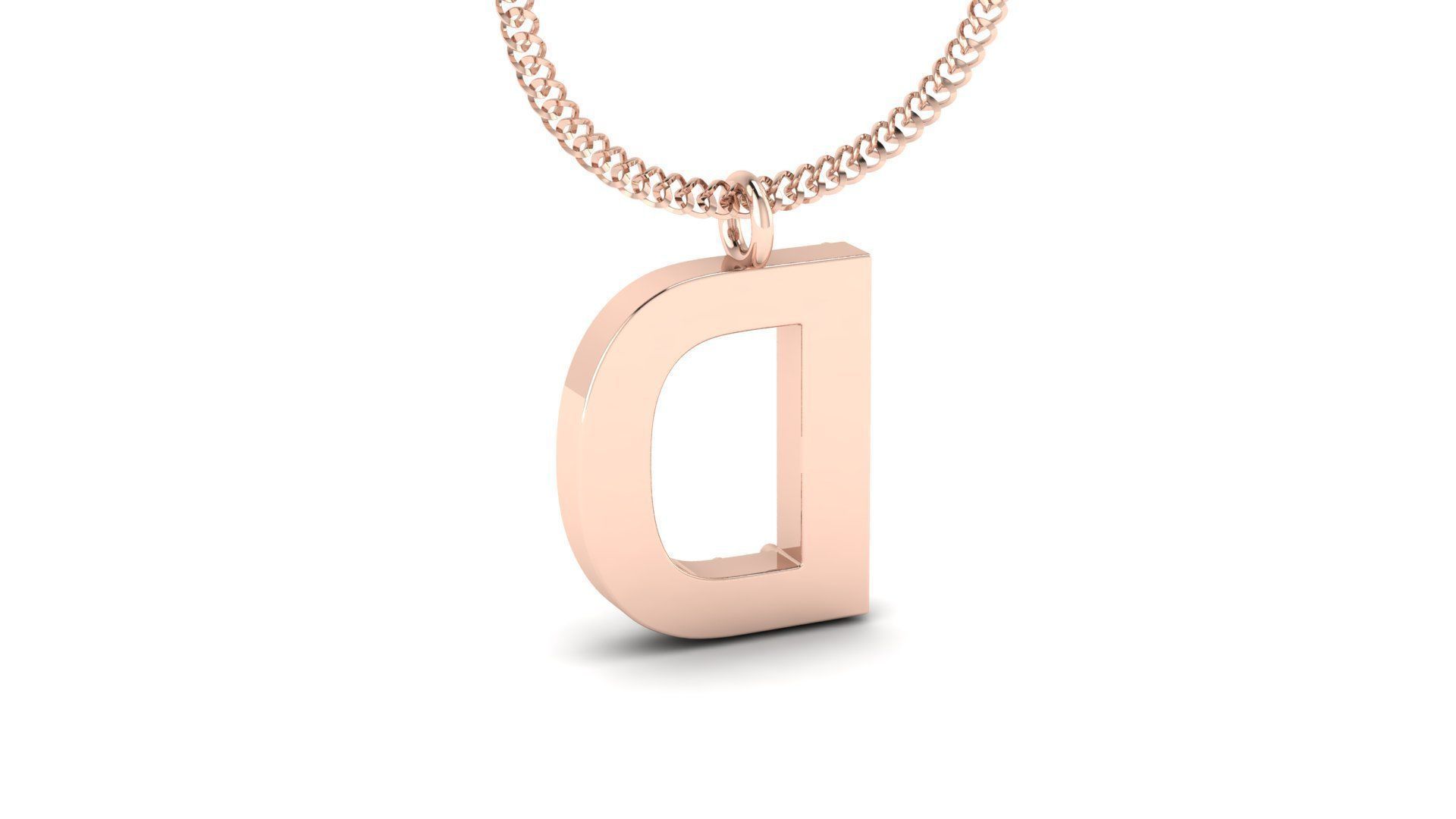 Diamond Alphabet Pendant D 3D print model_3
