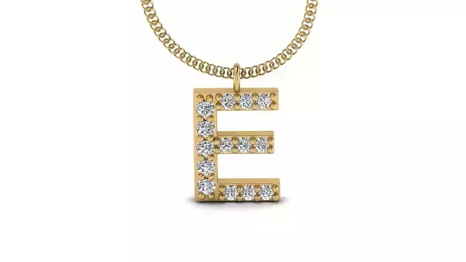 Diamond Alphabet Pendant E 3D print model