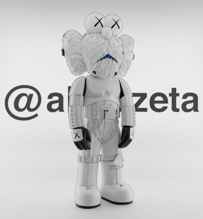 Kaws BFF Stormtrooper Textured Low-poly 3D model_35